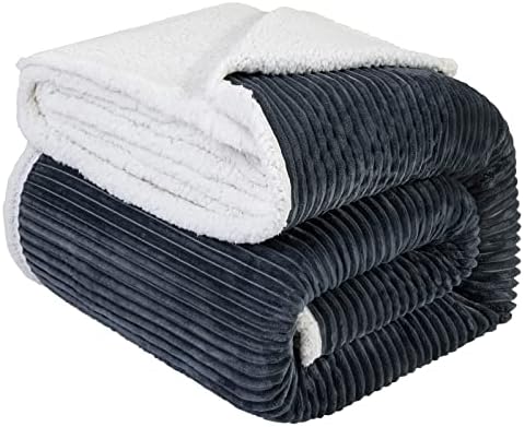 LBRO2M Sherpa Fleece Bed Blanket Super Soft Plush Warm Throw King 90"X104" by LBRO2MBedding