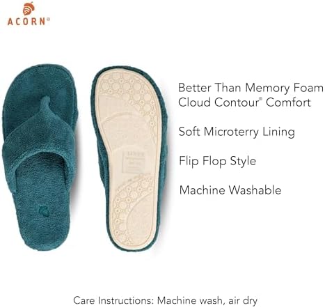 Acorn Women's Spa Thong Slippers with Cloud Contour Comfort - Arch Support and Plush Fluffy Terry Lining, Perfect for Beach, Camping, Poolside, or Bathroom Wear - Image 3
