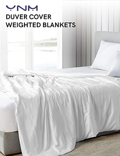 YnM Exclusive Cooling Duvet Cover for Weighted Blankets with 16 Strings (White, 48"x72") - Image 2