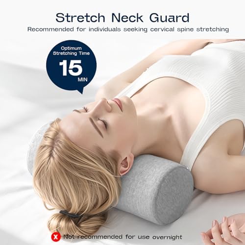 Neck Roll Cervical Pillow for Neck Pain Relief - Memory Foam Neck Pillow for Bed | Round Neck Pillows for Sleeping (Grey, Large - 6.0" H) - Image 5