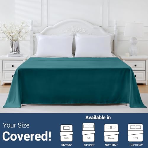 Bulk Twin Flat Sheets Only, 6 Pack Quick Sort Top Bed Sheet, Color-Coded Label Threads, Wrinkle-Free Shrinkage Durable Microfiber Hotel Motel Airb&bs Essentials for Hosts (66"x96",Teal) - Image 5