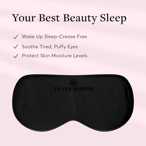 100% Silk Sleep Mask in Black, Light Blocking Eye Mask with Mulberry Silk - Image 2