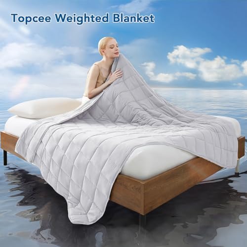 Topcee Weighted Blanket for Adults (15lbs 48"x72"), Minky Dots Heavy Blanket for Woman, Man Sleeping, Soft, Cozy and Cooling Weighted Throw Blankets, Machine Washable, Grey - Image 2