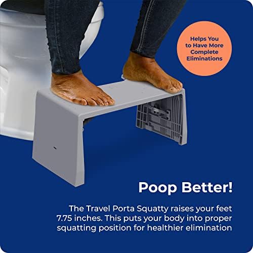 Squatty Potty Porta-Squatty Folding Travel Bathroom Toilet Stool – 7" Gray - Image 4
