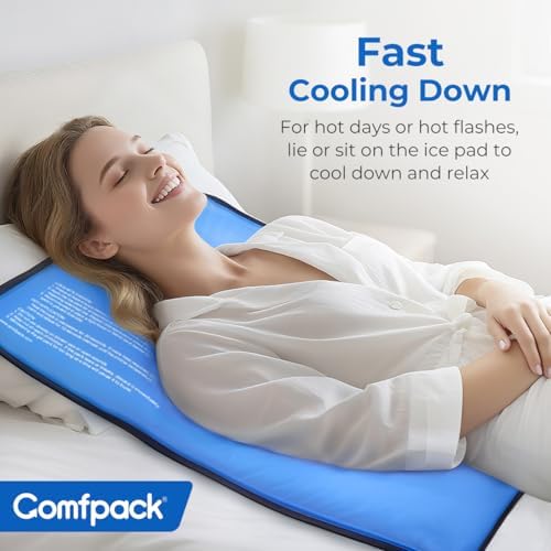 Comfpack XL Ice Pack for Injuries Reusable, 21.7 x 13 Flexible Hot Cold Pack with 3 Straps for Maximum Back and Full Body, Adjustable Cold Pack Wrap for Swelling, Bruises, Muscle Pain, Inflammation - Image 2