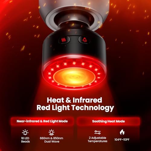 BOB AND BRAD C2 Ultra Massage Gun with Heat, Red LED & Infrared, FSA Eligible Deep Tissue Percussion Massager for Pain Relief, Electric Muscle Recovery for Athletes, HSA Approved - Image 3