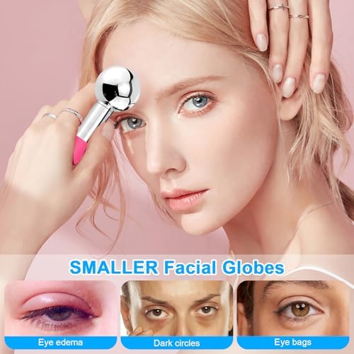CGBE 360 Rotating Ice Globes for Face, Stainless Steel Facial Globes, Pink - Image 4