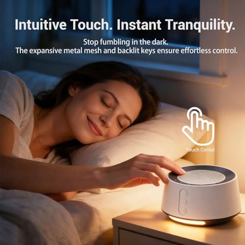 White Noise Sound Machine with 20 Soothing Sounds, 10 Colors Night Light Sleep Machines Home Office Travel, 5 Timers and Memory Feature Sound Machine for Nursery Baby Kids Adults (White) - Image 5