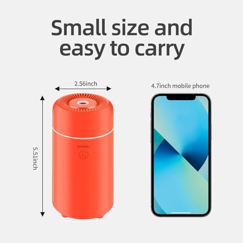 SEEDSEEL 100ML Car Essential Oil Diffuser, Mini Air Humidifier with 7-LED Color Changing, Suitable for Car (Orange) - Image 5