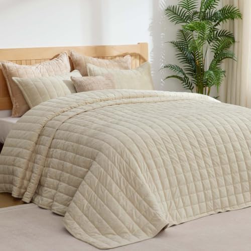 BEDELITE Velvet Quilt Set King Size, Luxury Velvet Comforter Bedding - Image 2