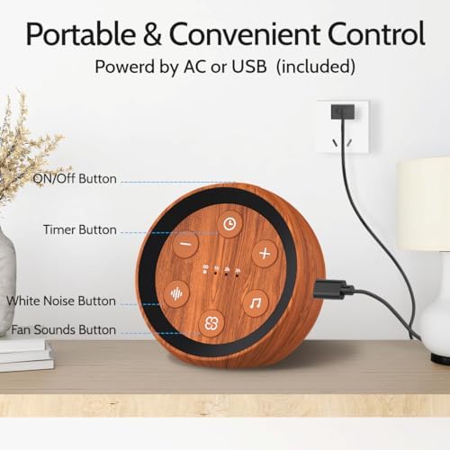 Plug in White Noise Machine Sleep Sound Machine with 32 Soothing Sounds Loud Brown Noise Machine with 36 Volume Levels 4 for Baby Kid Adults Noise Cancelling Machine Timer for Office Privacy - Image 6