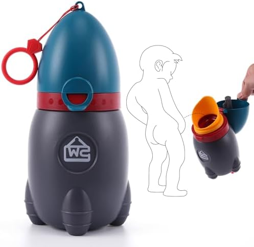 Portable Potty for Kids – Leak-Proof Rocket Travel Urinal for Boys & Girls, Lightweight Road Trip Essential for Car, Camping, Potty Training, Easy-Clean Reusable Pot(Deep Blue) by DIJIAMEIYA