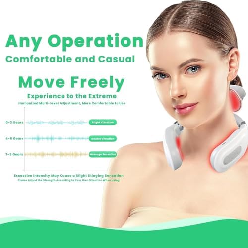 Ayland Vitality Magic Pro 2.0 Neck Massager, Portable Neck Relaxation Device, 4-Head Portable Neck Massage with 6 Vibration Modes & 15 Intensity Levels, Ergonomic Design Promote Muscle Relaxation - Image 5