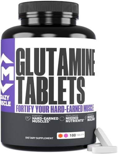 Crazy Muscle L-Glutamine 1000mg Tablets | Post-Workout Recovery Supplement by CrazyMuscle