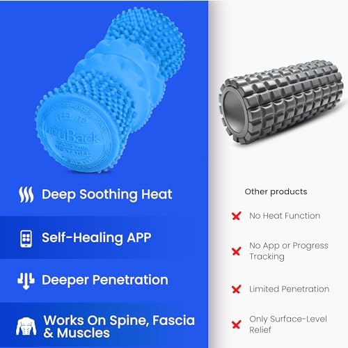 Dr. Cohen’s Deep Tissue Massage Roller-acuBack Heatable Massage Roller - Better Than Any Foam Roller for Exercise, Massage and Muscle Recovery- Physical Therapy Back Roller Muscle Massager Tool - Image 4