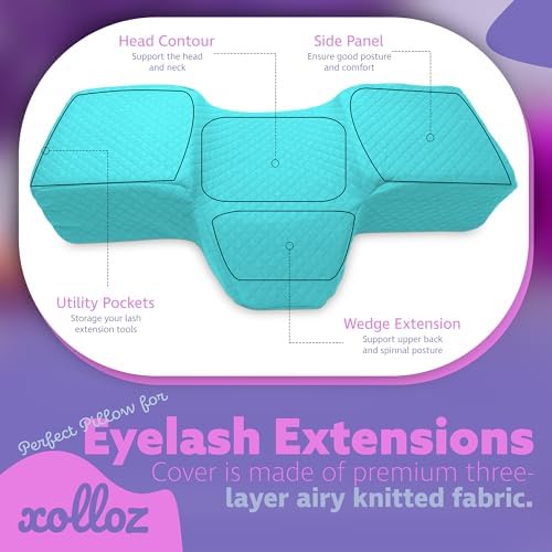 Lash Pillow, Memory Foam Eyelash Pillow for Lash Beds, Blue - Image 6