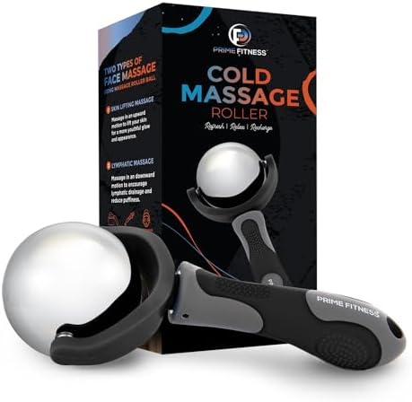 PRIME Fitness Cold Massage Roller Ball | Cold Therapy | Ice Roller Ball with Handle | cryo Stick | Relieve Muscle Pain (Black) by PRIME+Fitness