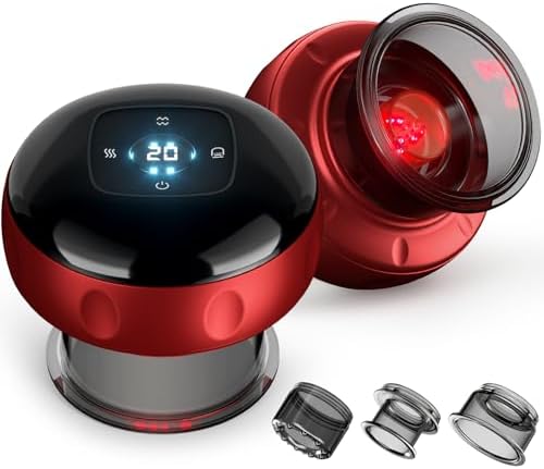 2 Pack Cupping Set, 7-in-1 Smart Cupping Therapy Massager. Red Light Cupping Therapy Set with 2 Modes for Targeted Muscle Soreness,Tighter Skin,Cupping Kit with 20 Levels Suction and Heat and Gua Sha by Cakoutanb