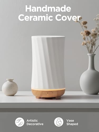 InnoGear 150ml Ceramic Essential Oil Diffuser, Diffusers for Home, White - Image 2