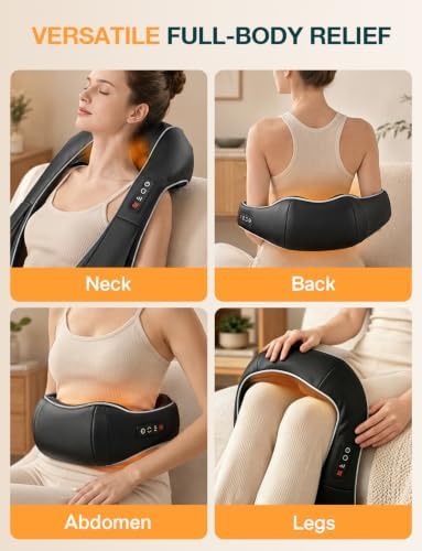 Shiatsu Neck Massager with Heat for Pain Relief Deep Tissue for Shoulder Black - Image 5