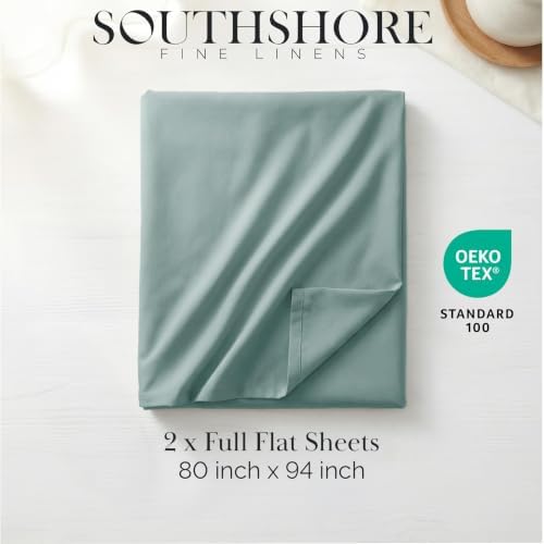 Hotel Style Twin XL Flat Sheets Only 2 Pack Microfiber Top Sheet Steel Blue - Image 2