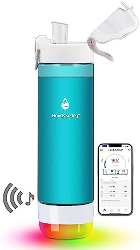 Smart Water Bottle with Reminder To Drink Water, Lights And Sound, Water Intake Tracker, Rechargeable, Tritan Plastic, Spout Hydrate Glow Bottle 26 Oz, Smart Hydration Reminder (Green) - Image 3
