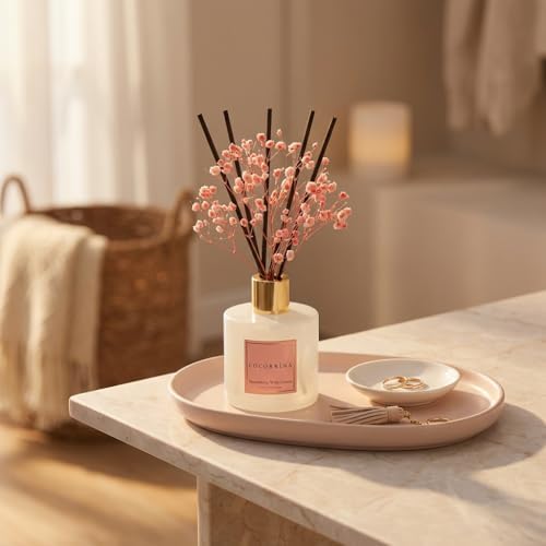 COCORRÍNA Reed Diffuser - Strawberry with Cream 6.7 fl oz Reed Diffuser with Sticks, Home Bedrrom Bathroom Shelf Decor - Image 3