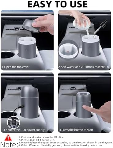 Portable Mini Ultrasonic Essential Oil Diffuser - 100ml USB Aromatherapy Humidifier with 7-Color LED Lights, Upgraded Aluminum Alloy Shell for Home, Office, Bedroom, Car & Small Spaces (Grey) - Image 6