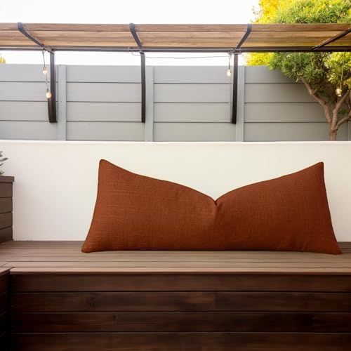 Kevin Textile Outdoor Waterproof 14”x36” Pillow Cover 1 Pack, Burnt Orange - Image 6