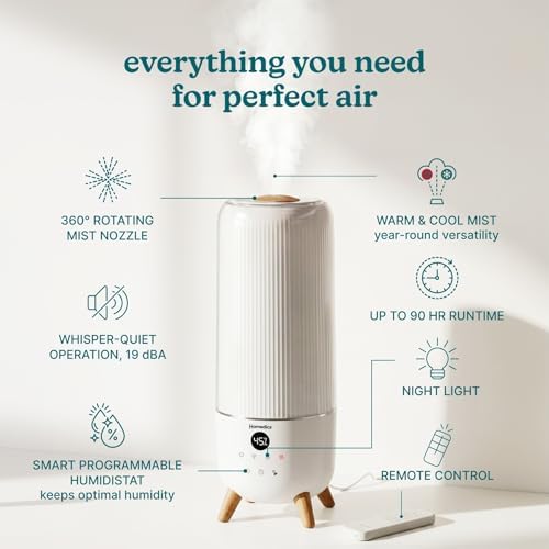Homedics Warm and Cool Mist Ultrasonic Humidifier, Top Fill 2-Gallon Tank - Image 3