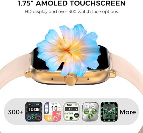 BRIBEJAT Android Smart Watches for Women, 1.75” AMOLED Touchscreen, Bluetooth Calling, Heart Rate/SpO2/Sleep Monitor, Long Battery, IP68 Waterproof Finess Watch Compatible with iPhone Android (Gold) - Image 2