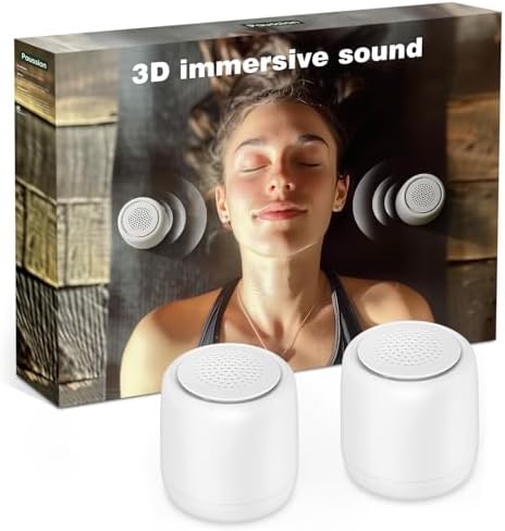 2-Pack Sync Stereo, Paussion Portable Mini Noise White Sleep Sound Machine for Adults Kids Baby 25 Soothing Songs, Auto Timer, Perfect for Travel, Home, Office Privacy by Paussion
