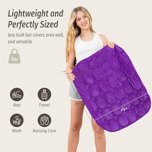 Wemore Weighted Lap Blanket 7lbs, 24"x29" Small Travel Blankets for Adults - Image 4