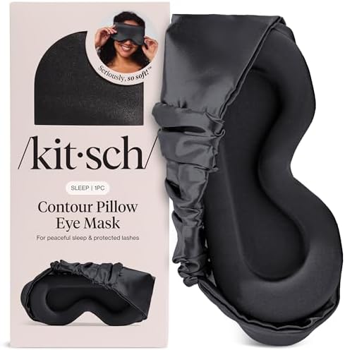 Kitsch Contour Satin Sleep Mask | Eye Masks for Sleep - Charcoal by Unknown