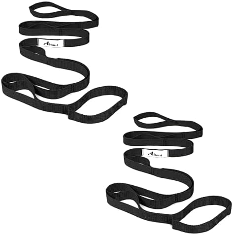 Abiarst Stretching Strap Yoga Straps for Physical Therapy, 10 Loops Non-Elastic Stretch Band for Pilates, Flexibility, Exercise and Gymnastics by Abiarst