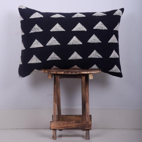 Trade Star Handloomed Throw Pillow Cover 100% Cotton Mudcloth Pillow Cover Tribal Print Boho Accent Bedroom Decoration Cushion Cover Handmade Indian Pillow Case Long Lumbar Cushion Case - Image 3
