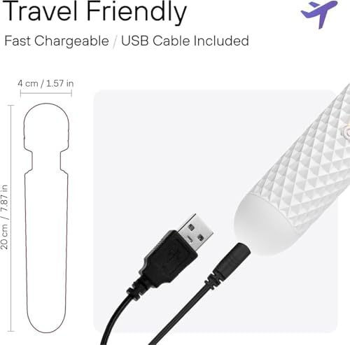 bed geek Handheld Cordless Personal Wand Massager – Waterproof, USB Rechargeable, 20 Vibration Patterns, 8 Speeds, Memory Feature, Skin-Soft Silicone for Ultimate Relaxation Tool - Image 5