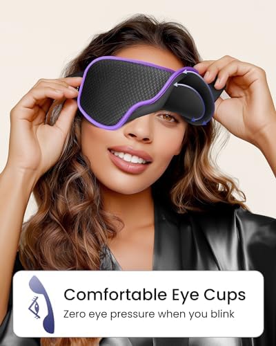 WAOAW Sleep Mask for Men Women: Blackout Eye Masks for Sleep - 3D Breathable Soft Comfortable Eye Mask for Travel - Adjustable Light Blocking Night Masks for Sleeping - Image 2
