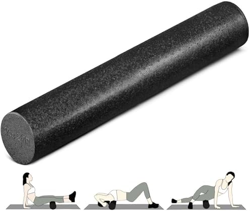 Yes4All Foam Roller, EPP High-Density Material, High Firmness Level, Back Roller for Athlete & Professional, Suitable for Full Body Massage, Yoga & Pilates, Black, 36 Inch by Unknown
