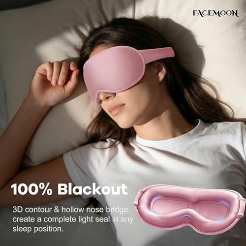 Weighted Eye Mask for Sleeping 2 Pack: Gentle Pressure Blackout Sleep Mask with 3D Contoured Cups, Zero Eye Pressure Sleep Mask for Lash Extensions, Memory Foam Travel Mask, Pink Purple - Image 2