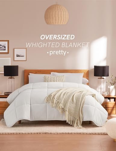 YnM Weighted Blanket King/CA King 50lbs, The Heaviest Oversized Weighted Blanket, Warm & Fluffy Throw (Neutral Beige, 50lbs, 104" Lx90 W) - Image 3
