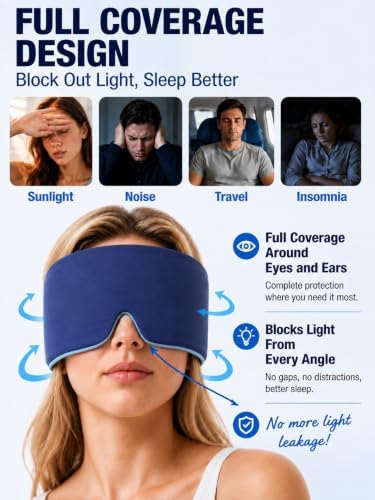 Sleep Mask for Women Mens Travel Black Out Eye Mask for Sleeping - Image 2