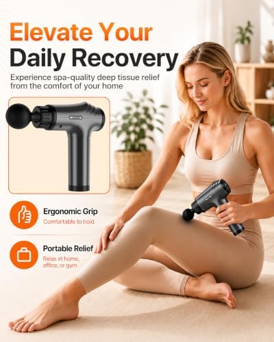 Massage Gun, 30 Speeds, 6 Heads, Quiet Deep Tissue Muscle Massager - Image 6