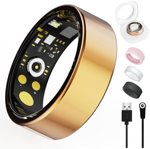 Smart Ring for Women & Men, Health Tracker Ring with Heart Rate, Blood Oxygen,Blood Pressure, IP68 Waterproof Fitness Ring, Sleep Tracker for iPhone and Android, No APP Fee by Oucscru-SmartHealthDevices