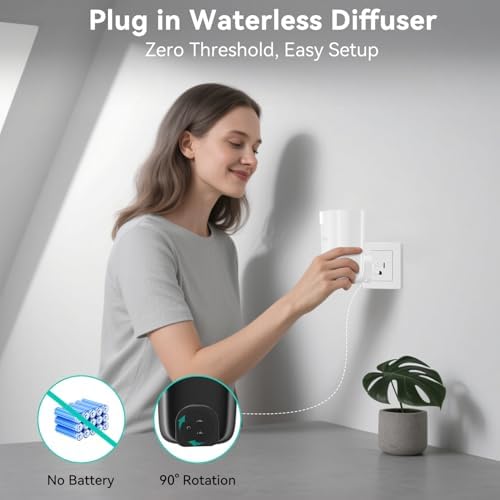 Waterless Diffuser, Plug in Diffuser for Essential Oils,Waterless Essential Oil Diffuser in Wall, Smart Bluetooth App Control, Up to 500 Sq.ft Coverage, White - Image 5