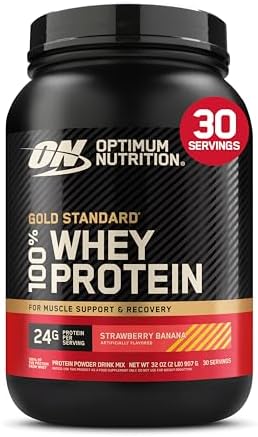 Optimum Nutrition Gold Standard Whey Protein Powder, Strawberry Banana, 2LB by OPTIMUMNUTRITION