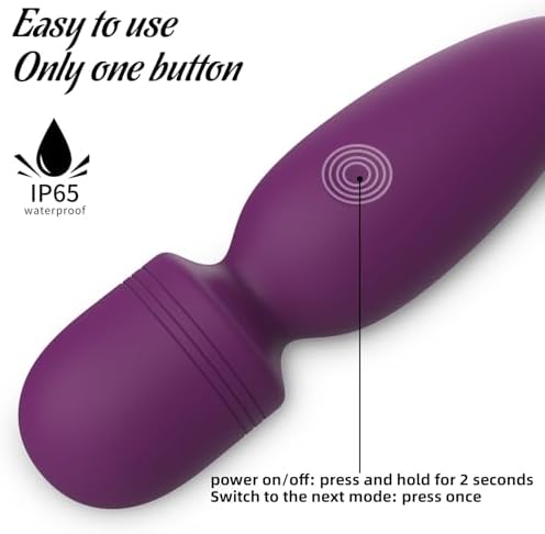Fuwyiy Mini Massager Tools,Small Waterproof Cordless Handheld Massager with 10 Vibration Modes, Personal Handheld Massager for Back（Purple） - Image 5