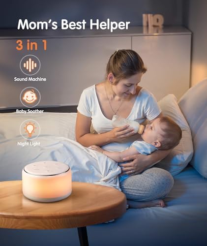 FamiSym Rechargeable White Noise Sound Machine Baby with Night Light - Image 2
