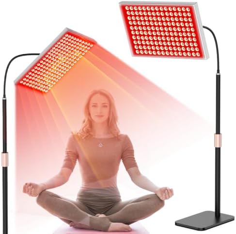 Red Light Therapy for Body: Infrared Light Therapy Panel Lamp with Stand, 660nm Deep Red and 850nm Near Infrared LED Device at Home for Face and Body by i-Venoya