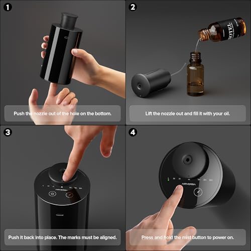 Airversa AN6 Waterless Essential Oil Diffuser Starter Kit, Black - Image 4
